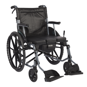 互邦hubang手动轮椅带坐便代步车轻便折叠不锈钢加固免充气轮胎老年人