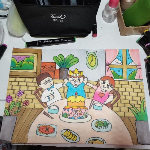 主题:我爱我家_绘画_画画_文化_绘画