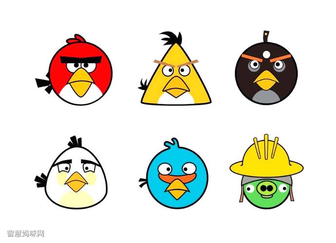 愤怒的小鸟简笔画图片