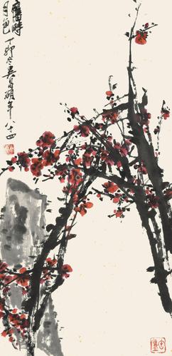 lot.40468吴昌硕 梅石图 纸本立轴