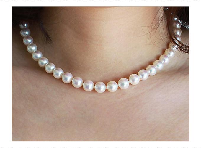 日本akoya 花珠海水珍珠项链8-8.5毫米 全长44cm 锁扣3_现价7480元
