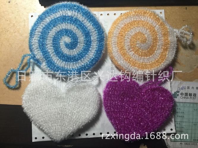 专业加工手工勾针编织百洁巾 钩编洗碗布 外贸 出口