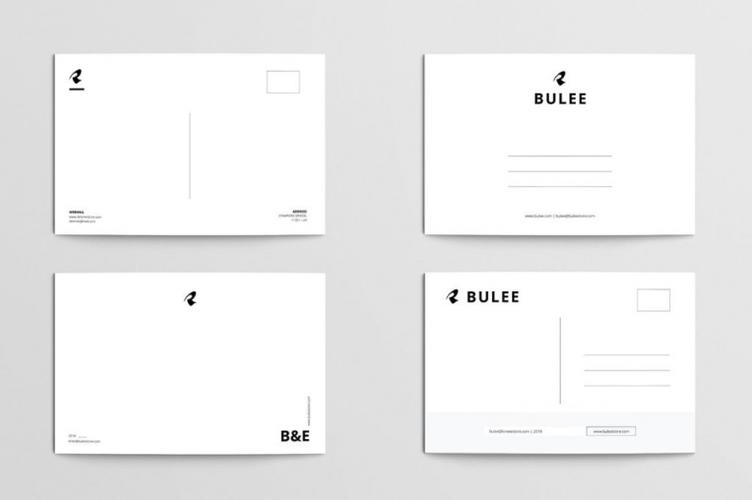 一组简约高逼格明信片传单模版下载