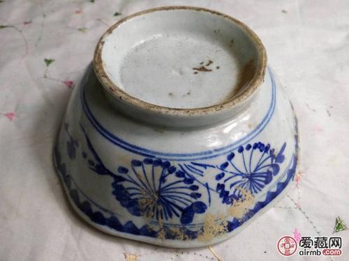 晚清民国青花瓷八角碗.a10 
