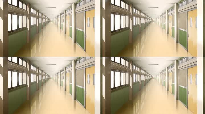 学校过道场景