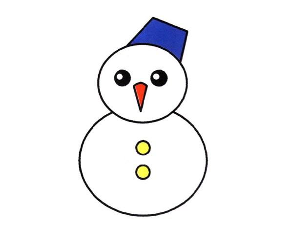 雪人简笔画步骤图解教程 带颜色的