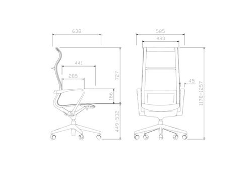 高级高背办公椅,人机工程学设计