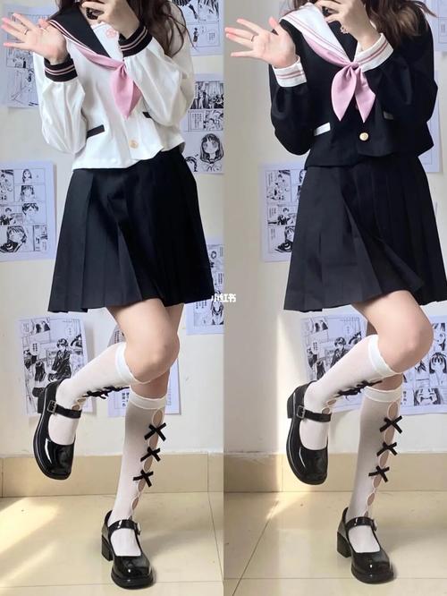 白菜价还送毛衣6015你们一直催的上身图对比～_jk制服_水手服