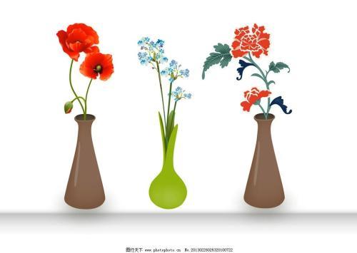 儿童花瓶简笔画插花