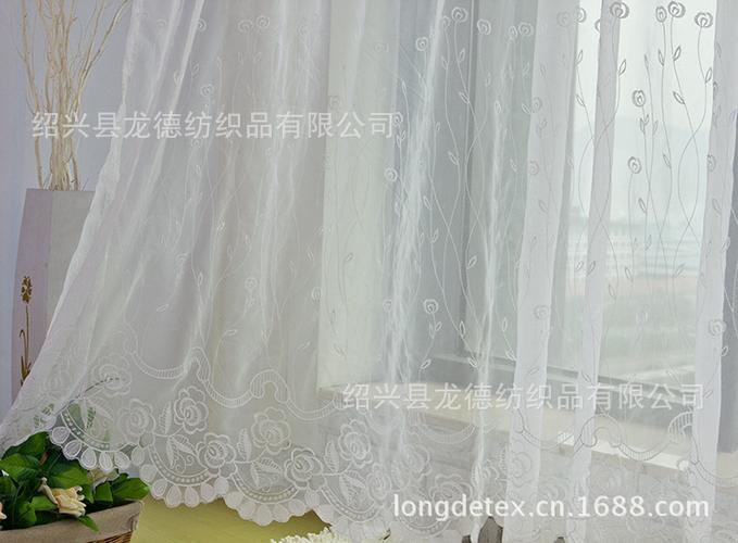 厂家直销窗帘窗纱 特丽纶绣花 优质低价 个性创意窗帘窗纱 可零剪
