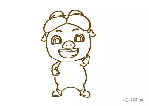 威武的猪猪侠彩色简笔画教程