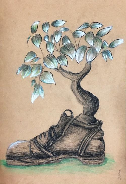 创意素描-鞋子大变形