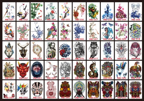 厂家批发防水花臂纹身贴女娲补天刺青纹身贴纸字母纹身贴可定制