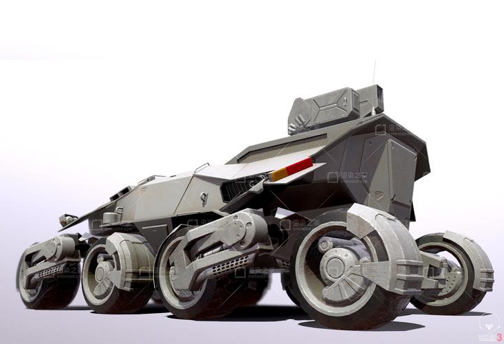 科幻军事装甲车次时代未来科技装甲车辆3d模型