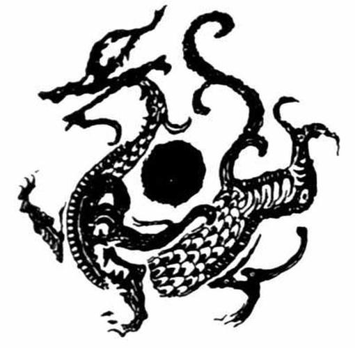 汉瓦当龙纹拓片