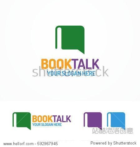 book talk logo set different color isolated on white background