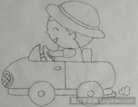 简笔画:宝宝开汽车