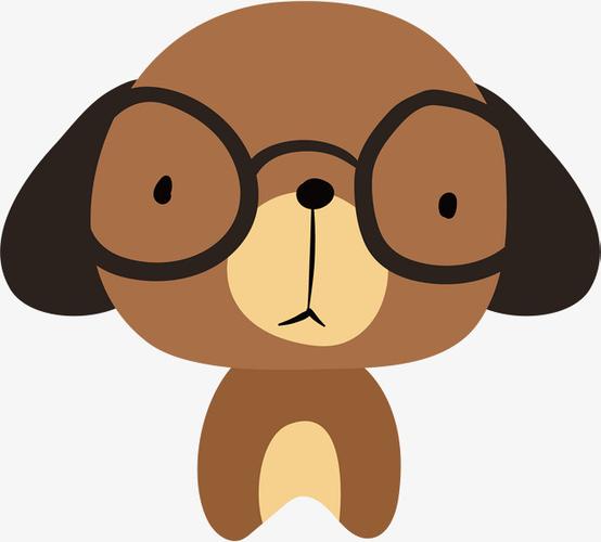 小狗黄色卡通手绘对话栏矢量免扣元素设计