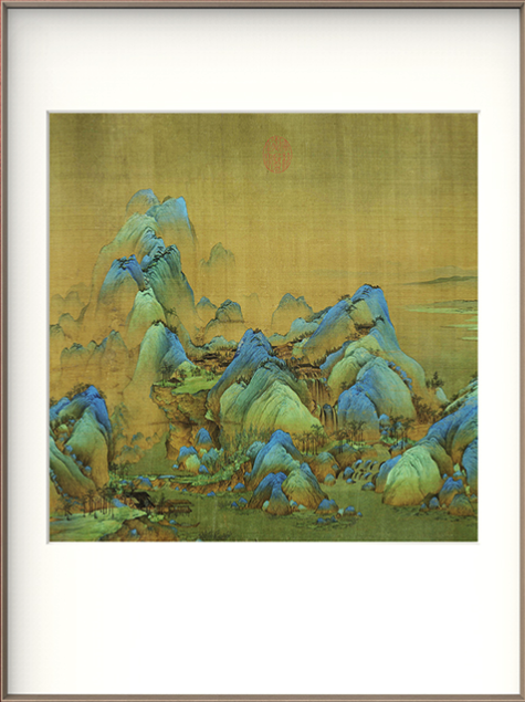 荣宝斋王希孟千里江山图复刻画新中式现代背景墙挂画5070喷绘