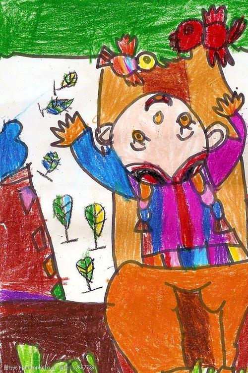 儿童画爬树图片