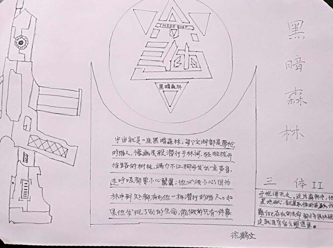 这是我做的图书推荐卡,好像有点单调,但我感觉还是符合三体的基调的