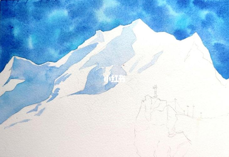 【水彩雪山】画个雪山96清凉一夏9190_水彩画_教程_夏天去哪玩