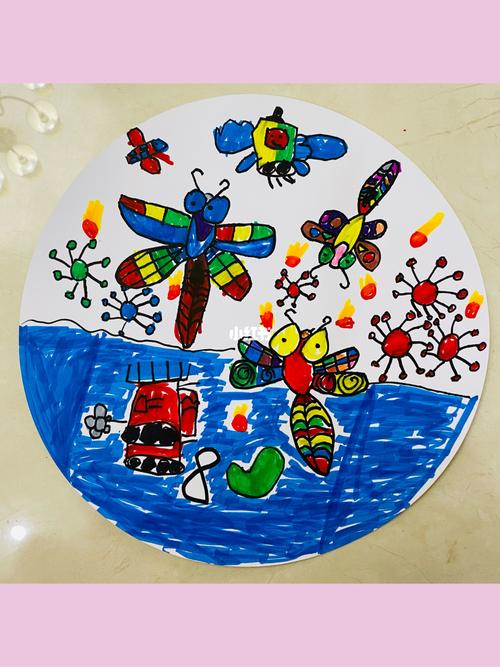 儿童画#创意美术作品#蜻蜓大作战_儿童画_创意美术_线条画_蜻蜓怎么样