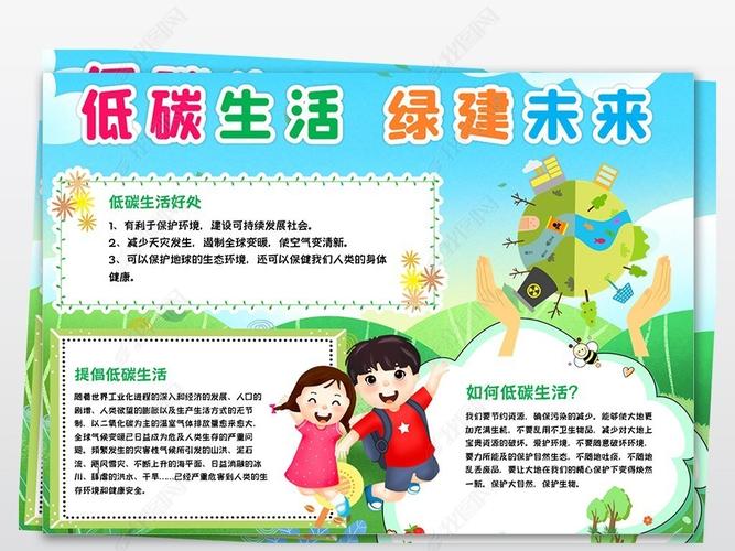 原创世界环保日节能减排低碳生活电子手抄报模板版权可商用