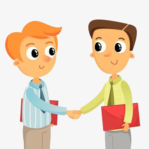 握手_握手的两个拿手包的男子【高清表情包png素材】