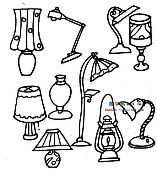 各式各样的台灯简笔画