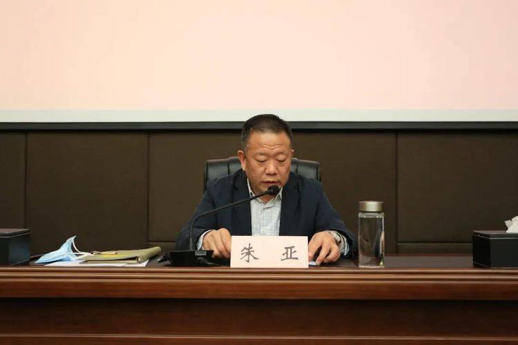 参会人员观看新洲介绍片 区委副书记,政法委书记朱亚同志出席会议并