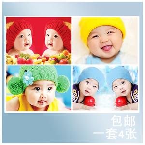 可爱宝宝海报 孕妇漂亮宝宝画龙凤宝宝海报大胎教照片墙贴l07