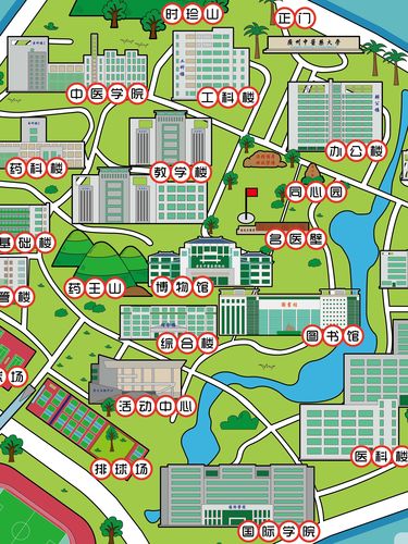 广州中医药大学手绘地图|平面|其他平面|葆光设计