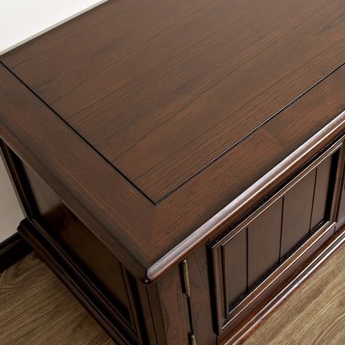 厂家直销实木电视柜组合客厅家具黑胡桃色电视柜 美式