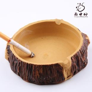 紫砂烟灰缸批发 树桩烟灰缸厂家直销定制logo 茶具摆件紫砂雕塑品