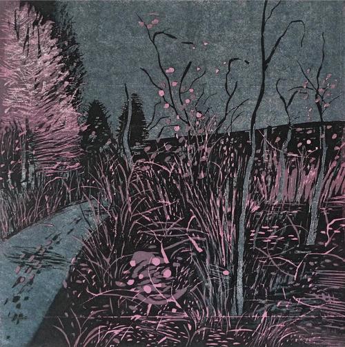 《山野》绝版套色木刻  30x30厘米  2016年