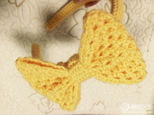 简单易钩蝴蝶结钩针编织发饰