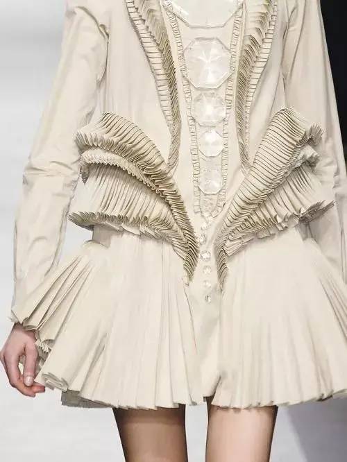 在大量服装设计师和著名品牌推出的流行服装中,褶与皱成为突出视