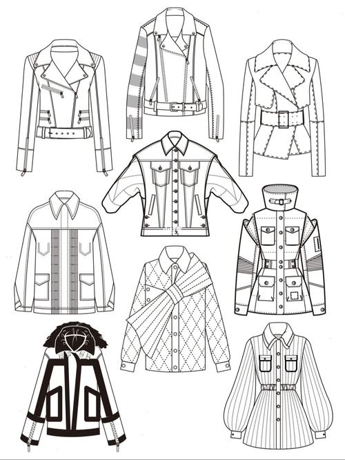 【服装设计】羽绒夹克款式图_羽绒_服装设计_夹克_羽绒服_牛仔夹克_皮