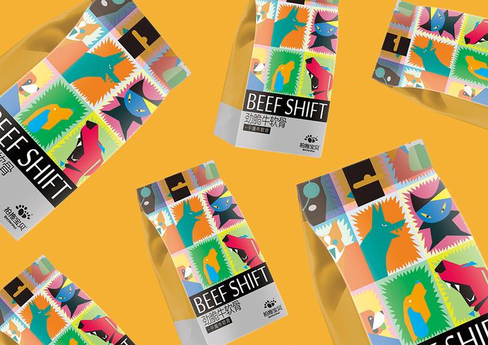 意格为山东拍拖宝贝包装策划设计一系列宠物食品包装   整体包装色彩