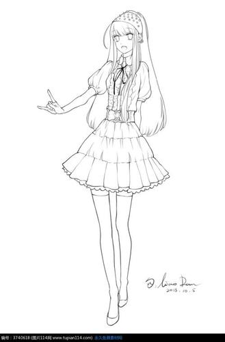 手绘素描女生下半身图片qq头像下半身女生动漫