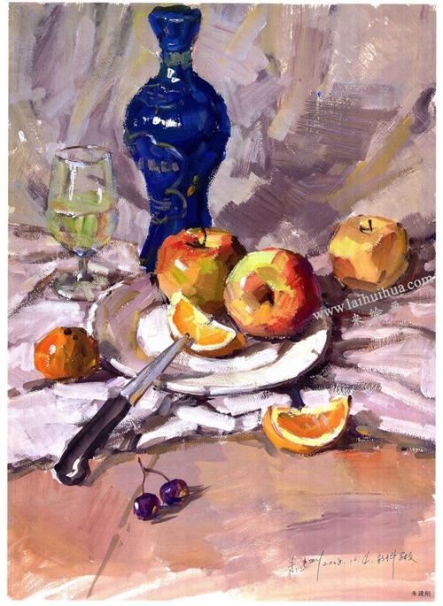 朱建刚水粉静物画写生步骤图示解析二