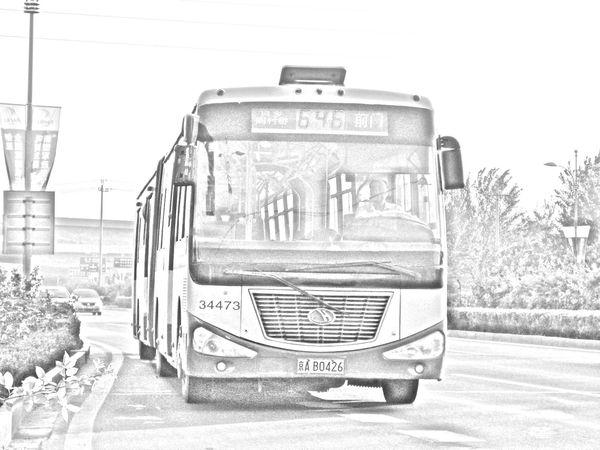 公交车-素描图集图片_儿童素描_少儿图库_中国儿