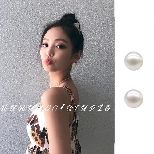 blackpink金智妮jennie同款耳环 泫雅同款珍珠耳钉无耳洞耳夹女