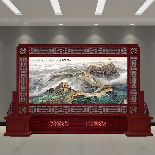 京好定制中式实木屏风隔断客厅简约玄关墙办公室公司酒店单位大厅进门