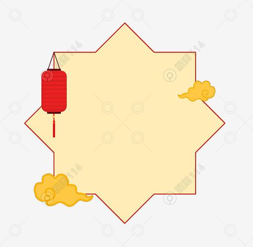 新年红色的灯笼边框