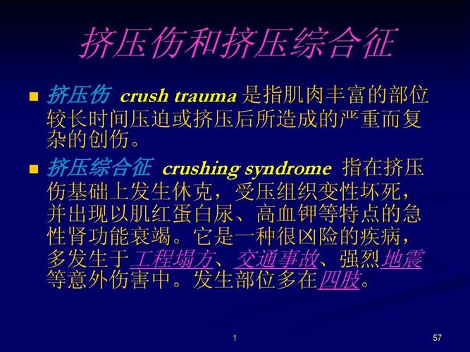 创伤课件 王旭东201110ppt  挤压伤和挤压综合征 挤压伤 crush trauma