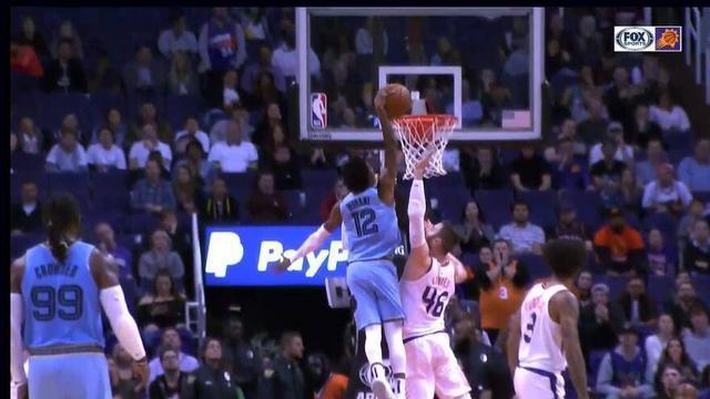 视觉冲击力极强!莫兰特战斧隔扣贝恩斯