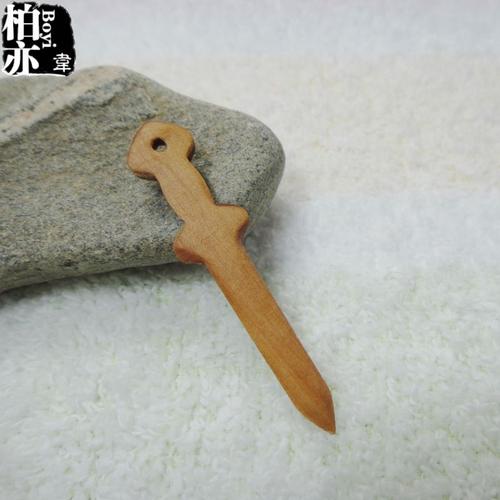 桃木剑项链吊坠 辟邪红绳开运 实木手工制作 真品木质宝宝饰品