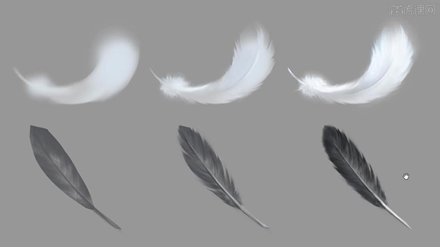 单片绒毛和羽毛的画法cg角色美宣材质课